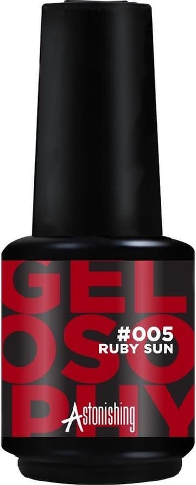 Astonishing Gelosophy Gellak #005 Ruby Sun – TPO-vrije UV/LED Gel Polish 15ml – Soak Off Gellak voor Perfecte Gelnagels & Nail Art