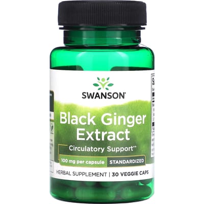 Zwarte Gember Extract, 100mg, 30 Veggie Capsules