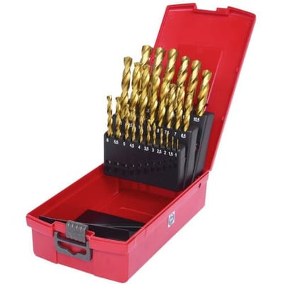 KS Tools 3304623 330.4623 HSS TiN-punt Metaal-spiraalboorset 1 mm, 1.5 mm, 2 mm, 2.5 mm, 3 mm, 3.5 mm, 4 mm, 4.5 mm, 5 mm, 5.5 mm, 6 mm, 6.5 mm, 7 mm,