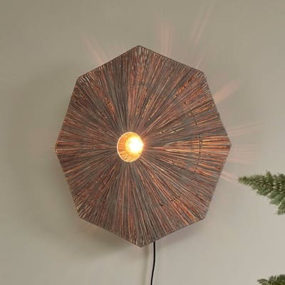 GOOD&MOJO Wandlamp Panama - Donker grijs - 65x7x65cm - Binnen Scandinavisch