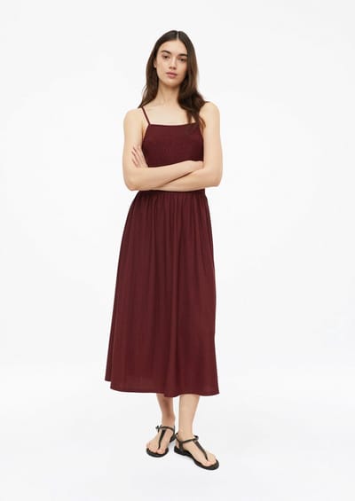 Midi Jurk Zonder Mouwen Van Jersey Met Smockdetails En Fijne Spaghettibandjes Dames s.Oliver