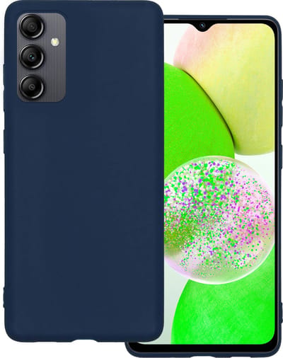 Hoesje Geschikt voor Samsung Galaxy A14 - Sterk & Shockproof - Hoes Cover - Siliconen Case - Donkerblauw