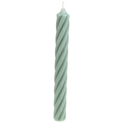 Rustieke kaarsen stokkaarsen groen gekleurd 250/28mm 4 st