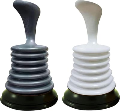 Gootsteen Plunjer - Mini Ontstopper - Afvoer Ontstoppen - Ergonomisch Ontwerp - 7 Inch - Zilver Wit
