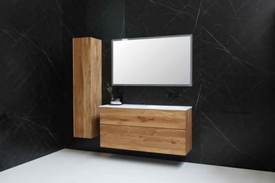 INK Faktor wastafel - 100x45x1.5cm - 1 wasbak rechts - 0 kraangaten - polystone wit mat