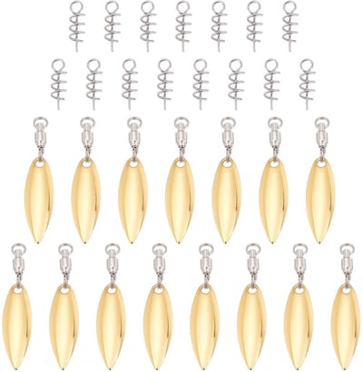 Vt products - Vissen Lokt - Spinner Blades - 15 Stuks - Spinnerbait - Vissen Lente Pins - Geschikt voor Bass - Goud