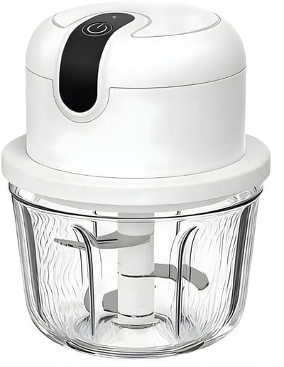 KAD® Elektrische Hakmolen - 350ml - Food Chopper - Vaatwasserbestendig - Wit - 11cm x 11cm x 13cm