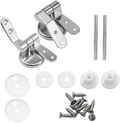 Toiletbril Scharnieren - Vervangingsset WC-bril - Badkamer Reparatie - Zachte Sluiting - 9x4x0.1 cm - Zilver