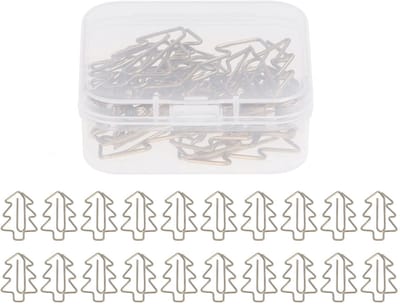Dailygoods- Paperclips 20 Stuks - Kerstboom Cadeauvorm - Bladwijzers - Kantoorbenodigdheden - Schoolgeschenken - Lichtgewicht en Draagbaar