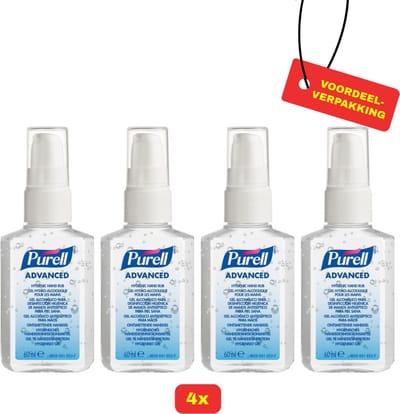 Purell desinfecterende handgel met pomp - 4x60ml voordeelverpakking