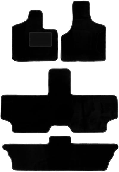 Zwarte velours vloermatten voor: Chrysler Voyager III 7-zits (2001-2007)