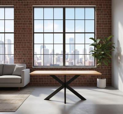 Eettafel Eikenhout Geolied Deens Ovaal 160x100 cm – Stalen Onderstel – Scandinavisch Design – Moderne Houten Eettafel – Eenvoudige Montage – Novihome