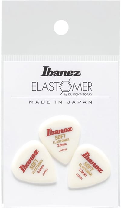 Ibanez BELJ1ST25 Elastomer Teardrop Guitar Pick Soft 2.5mm (3-Pack) - Plectrum set