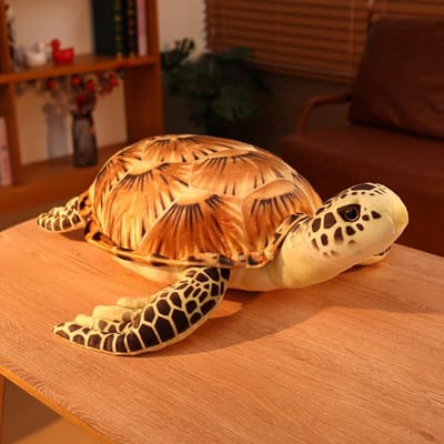 Wilde Zeeschildpad Pluche Speelgoed Knuffeldier Onder de Zee Schildpad Knuffelkussen Schattige Metgezel Poppen Cadeaus Voor Kinderen 32cm bruin