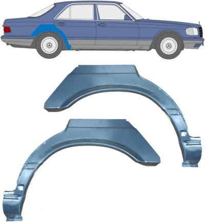 Reparatiepaneel achterspatbord voor Mercedes S-Class W126 1979-1991
