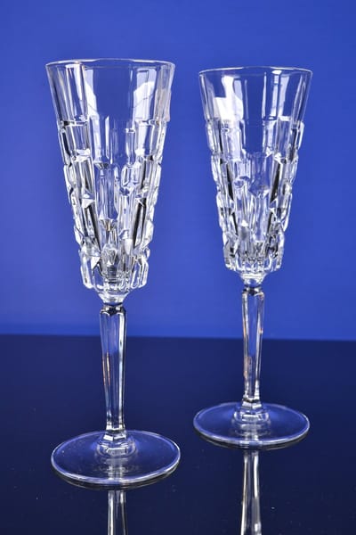 Luxe Kristallen Champagneglazen – Set van 2 – 19 cl