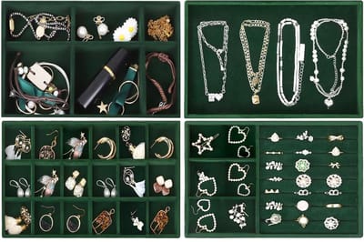 MTTproducts- Sieradenopberger Groene Kleur - Organizer - 22D x 14W x 12H cm - Geschikt voor Vrouwen - Duurzaam Materiaal - Sieraden Bakje - Sieradenhouder