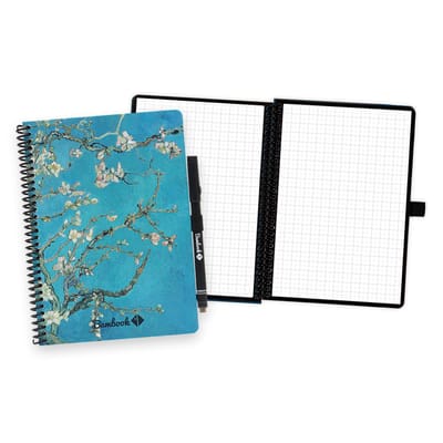 Bambook Dutch Masters uitwisbaar notitieboek - Van Gogh - Amandelbloesem - A5 - Geruite pagina's - Duurzaam, herbruikbaar whiteboard schrift - Met 1 gratis stift
