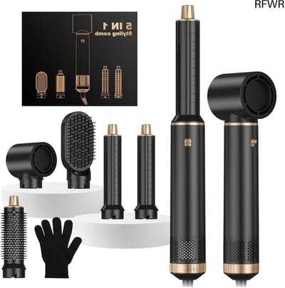 RFWR® Multifunctionele 5 in 1 Föhnborstel en Haardroger voor Perfecte Kapsels