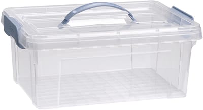 Plasticforte Opslagbox AZUL serie - met deksel - transparant - 8.5 liter - 36 x 26 x 15 cm - kunststof - opbergdoos - opbergen