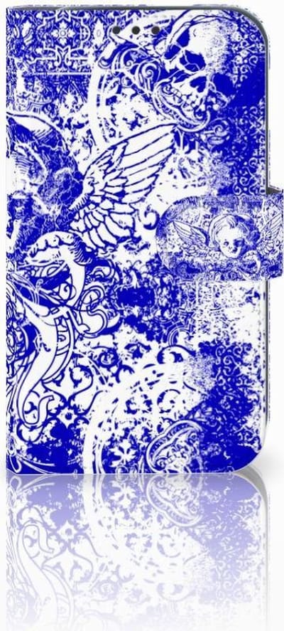 Telefoonhoesje met Naam Samsung Galaxy Xcover 4 | Xcover 4s Angel Skull Blauw