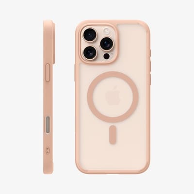 Spigen Ultra Hybrid T MagFit Hoesje Geschikt voor Apple iPhone 16 Pro - Back Cover Compatibel met MagSafe / Qi2 - Roze