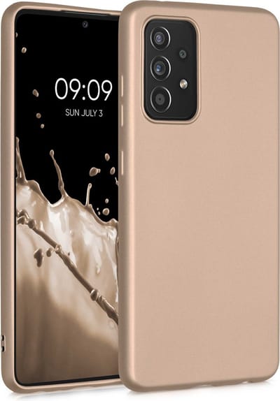 kwmobile telefoonhoesje geschikt voor Samsung Galaxy A52 / A52 5G / A52s 5G - Hoesje voor smartphone - Back cover in metallic goud