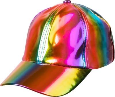 Boland - Pet Holo regenboog Multi - Verstelbaar - Volwassenen - Unisex - Old School - 90's - Festival - Pride