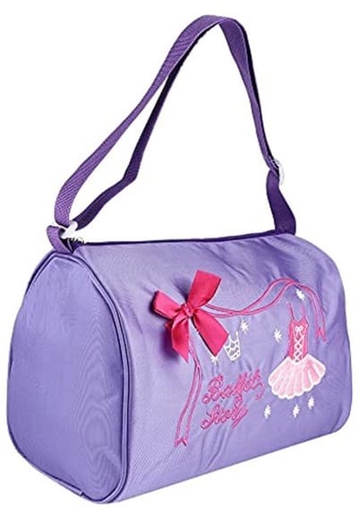 Dailygoods- Ballettas Grote Capaciteit - Geborduurd - Verstelbare Riem - Nylon Stof - Voor Kinderen - Danssport - Dans Tas