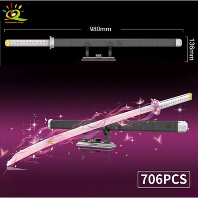 Samurai Zwaard Bouwstenen Ninja Blade Katana Japanse Anime Vlinder Nichirin Mes Stenen Kinderspeelgoed voor Volwassenen NO BOX