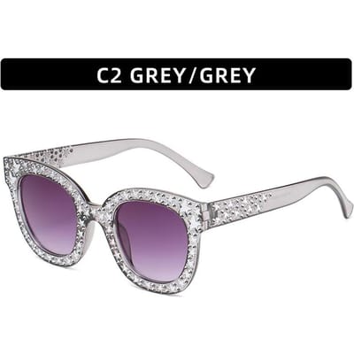 Zonnebril met Strass Frame Vintage Kattenoog Sprankelende Ster Mode Zonnebrillen voor Vrouwen Strand Reizen Feest