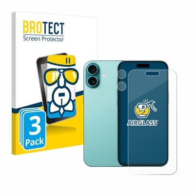 Screenprotector 3 Stuks voor Apple iPhone 16 Plus (Voor+Camera) Beschermglas transparant