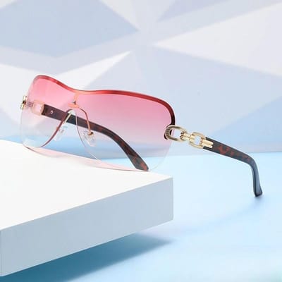 Modieuze UV400 Zonnebrillen voor Dames Heren Eendelig Sportief Comfortabel Ultraviolet-bestendig Straatfotografie Brillen white