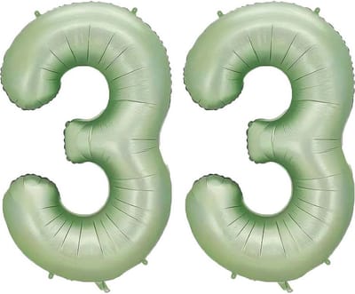 Cijfer Ballonnen Ballon Cijfer 33 Verjaardag Versiering Feest Helium Ballonnen Cijferballon Folieballon Groen Xl Formaat