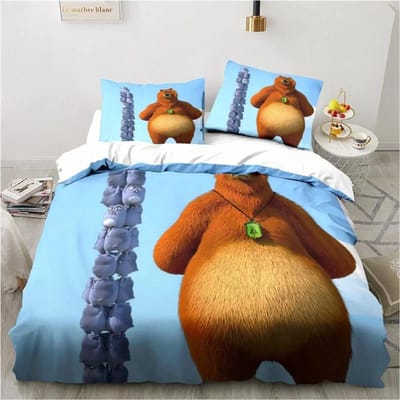 Grizzy en de Lemmingen Beddengoedset Jongens Meisjes Eenpersoons Tweepersoons Maat Dekbedovertrek Kussensloop Bed Kinderen Volwassenen Mode Hometextiel 180x210cm 3pcs
