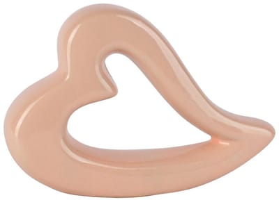 Dekoratief | Deco hart open, roze, keramiek, 13x3x9cm | A260281