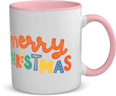Akyol - kerst merry christmas koffiemok - theemok - roze - Kerstmis - kerst beker - winter - kerst - christmas - kerst cadeau - 350 ML inhoud