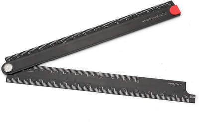 Aluminium Liniaal - Meetinstrument Rechthoek - Precisie Meten - Opvouwbaar L-type - 300 mm - Zilver