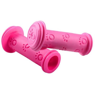 1 paire de manchons de poignée de vélo souples et durables, conception imprimée sur la paume, poignée pour enfant pour l'équilibre rose