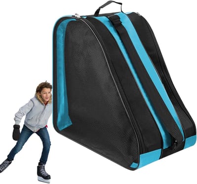 Schaats Tas - Opbergtas Schaatsen - Reizen en Training - Ademend Rugzakdesign - Grote Inhoud - Blauw