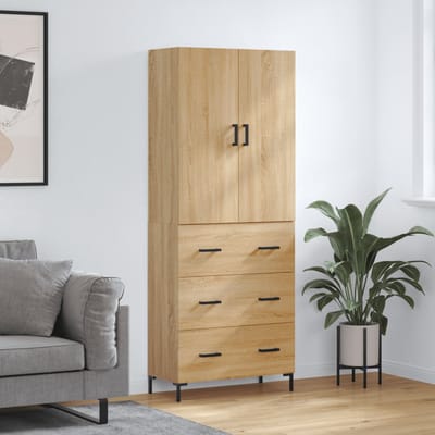 vidaXL - Hoge - kast - 69,5x34x180 - cm - bewerkt - hout - sonoma - eikenkleurig