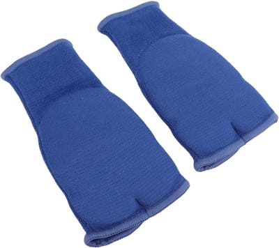 Boksen Binnenhandschoenen - Handbandages Kickboksen - Sport Training - Ontwerp met halve vingers - Maat M - Blauw