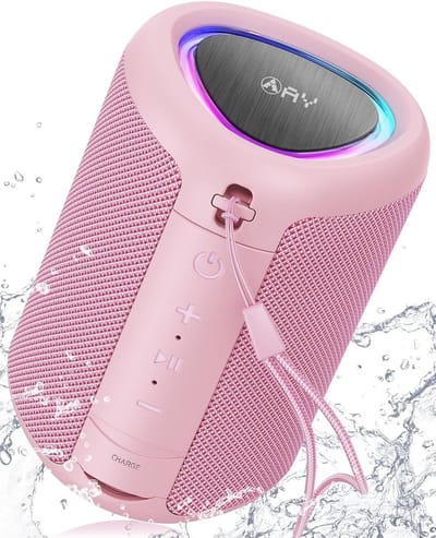 Draagbare Bluetooth-luidspreker met licht en kristalhelder geluid, IPX5 waterdicht, AUX- en TF-kaartingang, 24 uur batterij voor thuis en onderweg