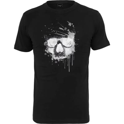 Mister tee waterpaint skull t-shirt in kleur zwart  in maat M