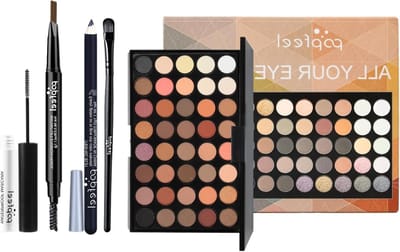 Complete Oogmakeup Set met 40 Kleuren Oogschaduw, Mascara, Eyeliner en Make-up Kwasten voor Vrouwen en Meisjes, Perfect voor Dagelijkse en Feestelijke Looks