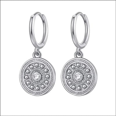Aramat Jewels | Oorringen | 925 Zilveren Kinder Oorringen met Hanger Diverse Bedels 10mm - Meisje Hoepels | Rond-zirkonia-bolletjes-12mm | |12mm | Zilver | Kinderen, Volwassenen | Verkleurd niet