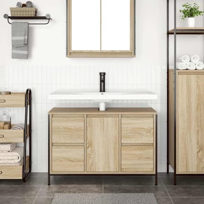 vidaXL - Wastafelkast - met - lades - 90x34,5x60 - cm - sonoma - eikenkleurig