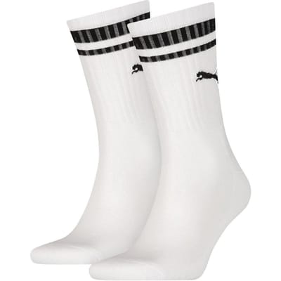 Puma crew heritage stripe 2p unisex - Sportsokken - Volwassenen - white - 35-38