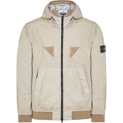 Stone Island Membrana 3L TC Serie Winddicht Waterdicht Ademend Met Capuchon Lange Mouw Korte Jas Heren jassen Duifgrijs 781540723-V0092 M white
