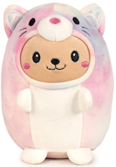 Kat in Regenboog Muis Onesie Pyjama Kawaii Pluche Knuffel 25 cm - Speelgoed Knuffels voor Kinderen Jongens Meisjes - Kawaii Kussen - TikTok Plush Toy - Cat Kitten Plush Toy